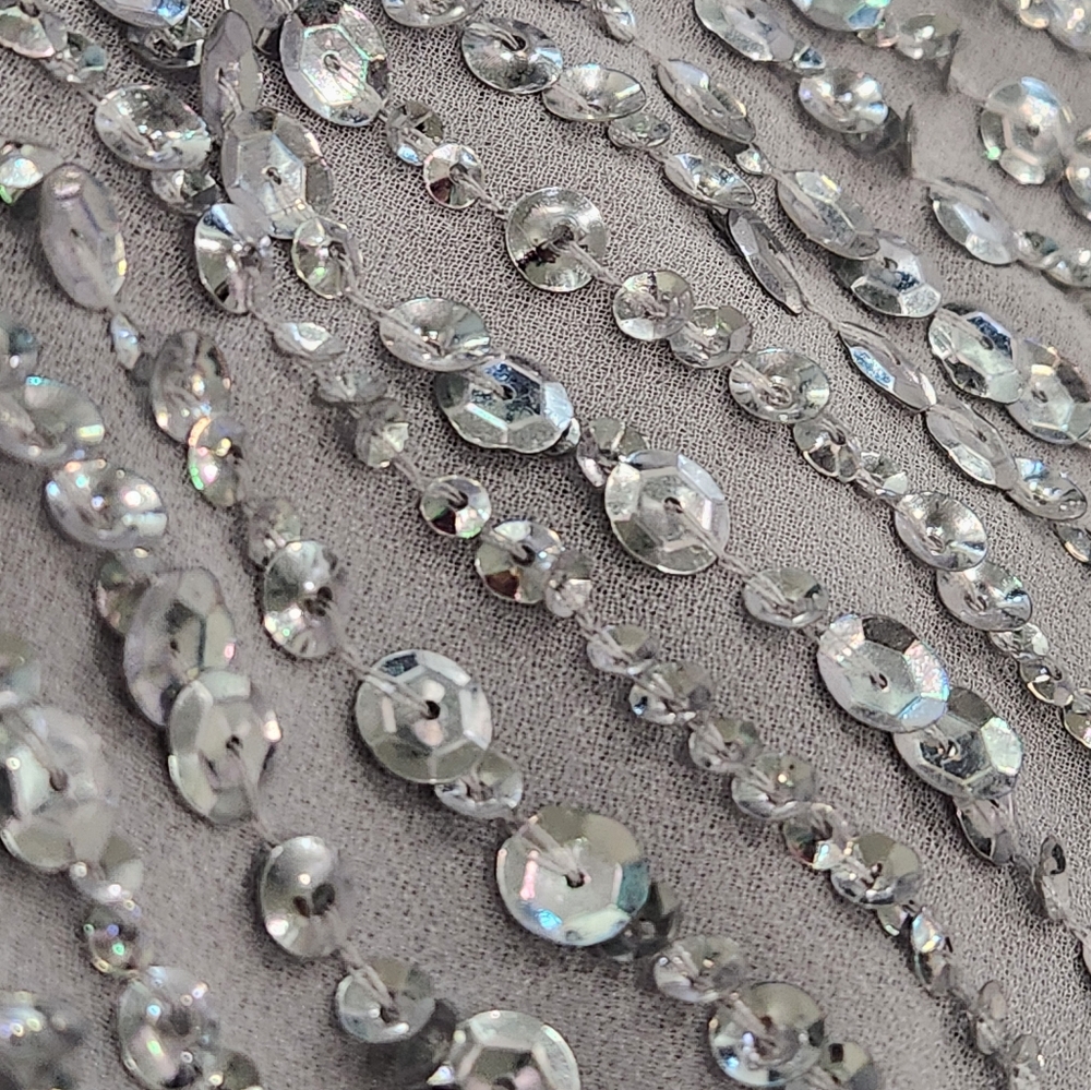NWT ASOS Size 4 US Sequin Cami Mini Dress with Faux Feather Hem in Ice Blue - Picture 11 of 15